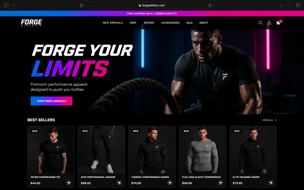 Forge Athletic website preview