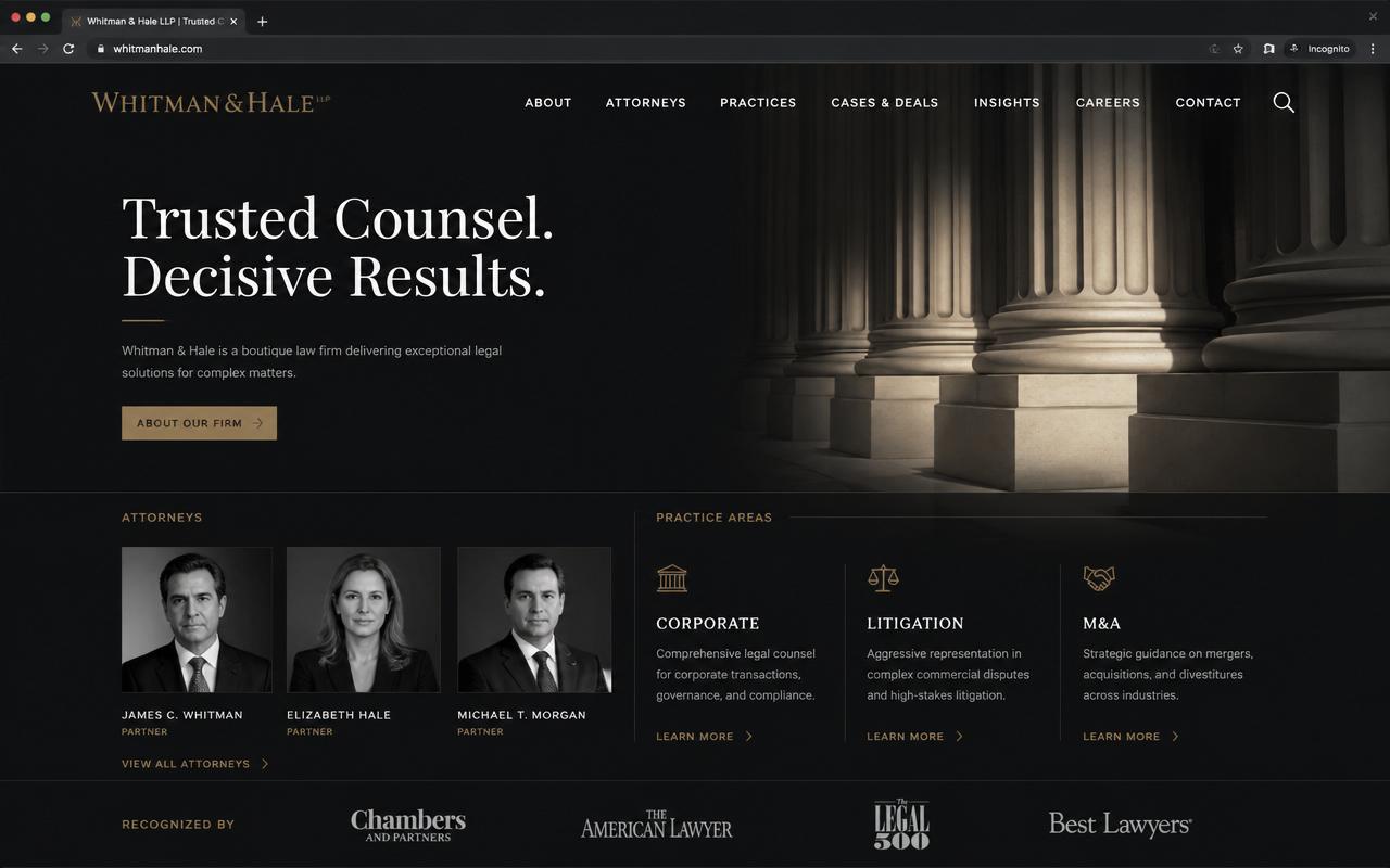 Whitman & Hale website preview